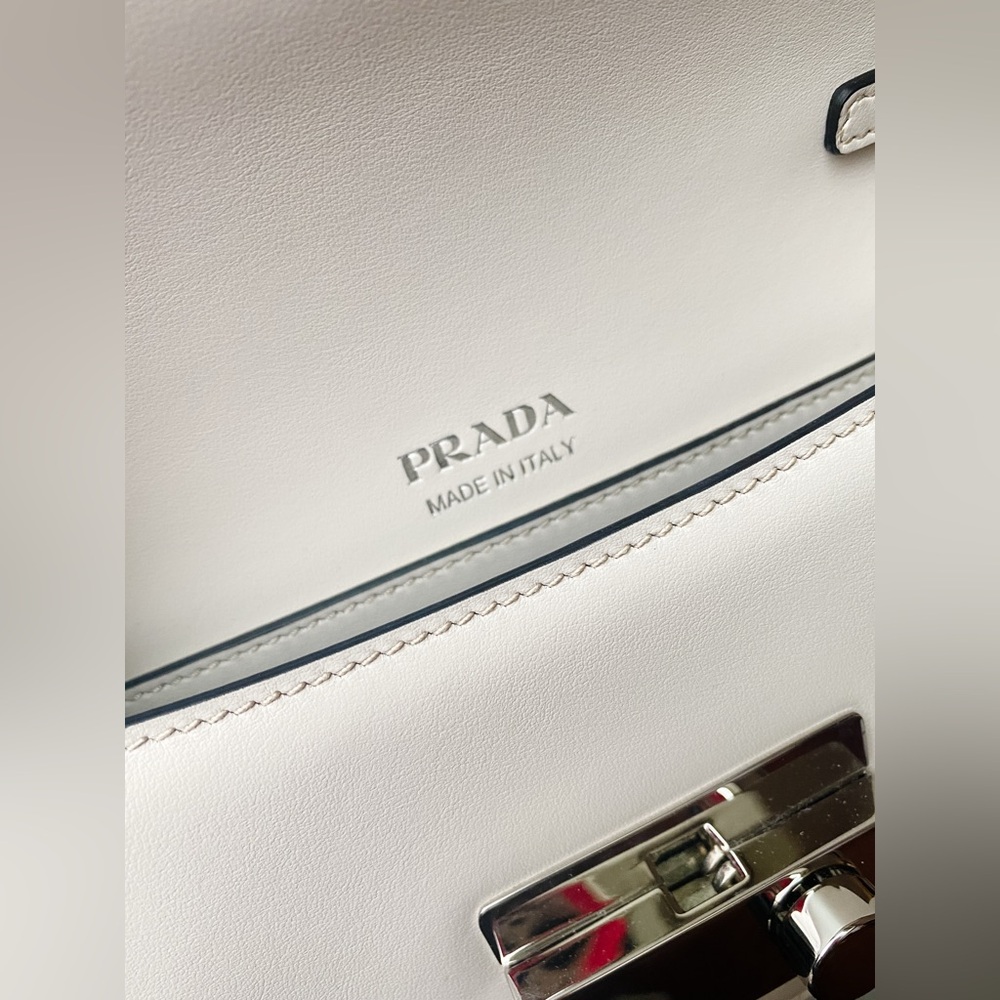 Prada Leather Crossbody Bag in Chalk White - Picture 11 of 13